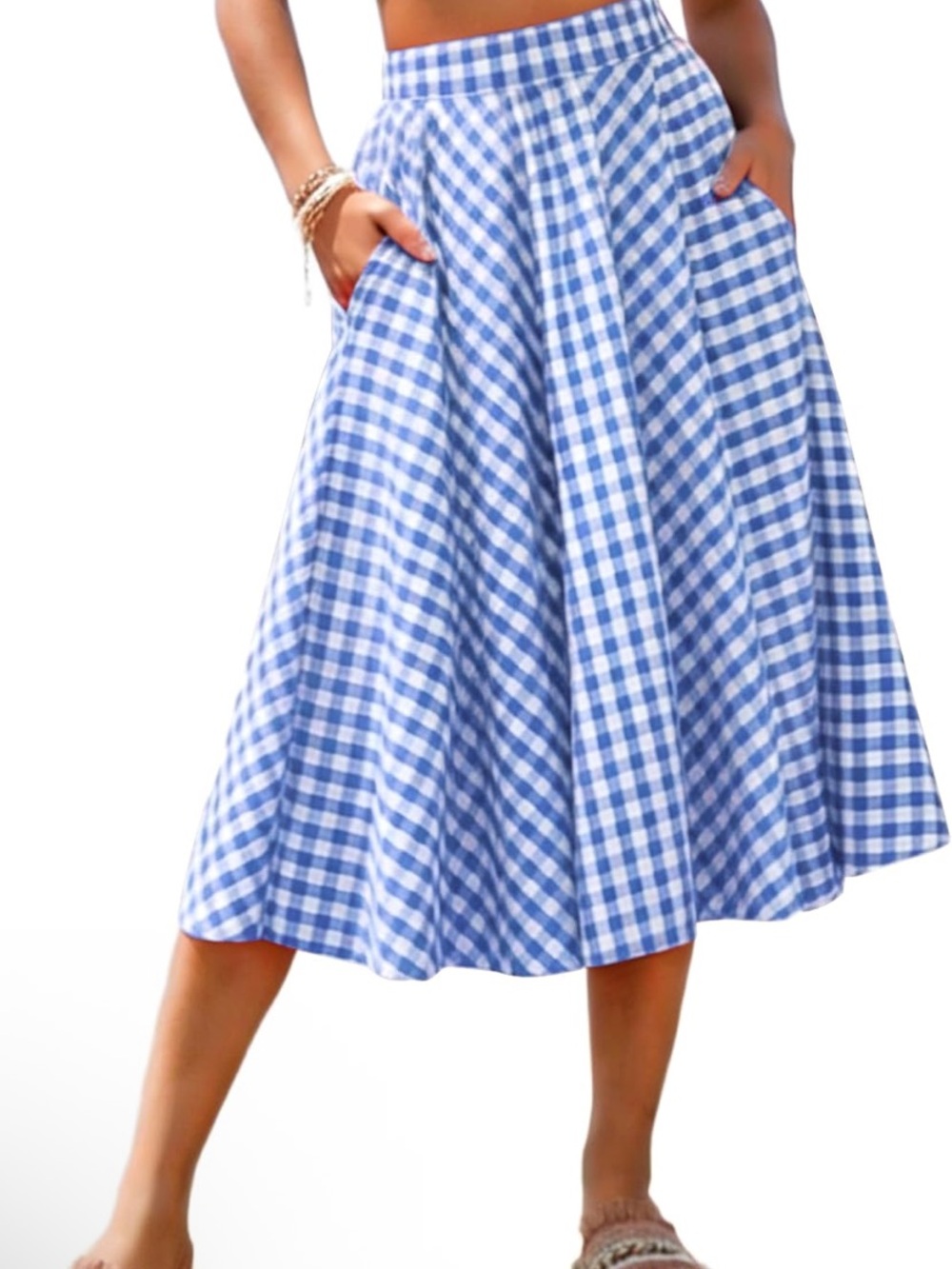 NWOT Checkered Midi Skirt M O35